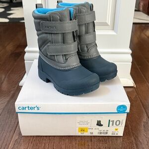 Carter's Kids Gray and Blue Snow Boots, Size 10, NIB
